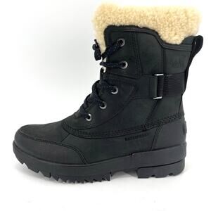 Sorel Women's NEW Black 8.5 TIVOLI IV PARC Leather Shearling Winter Boots